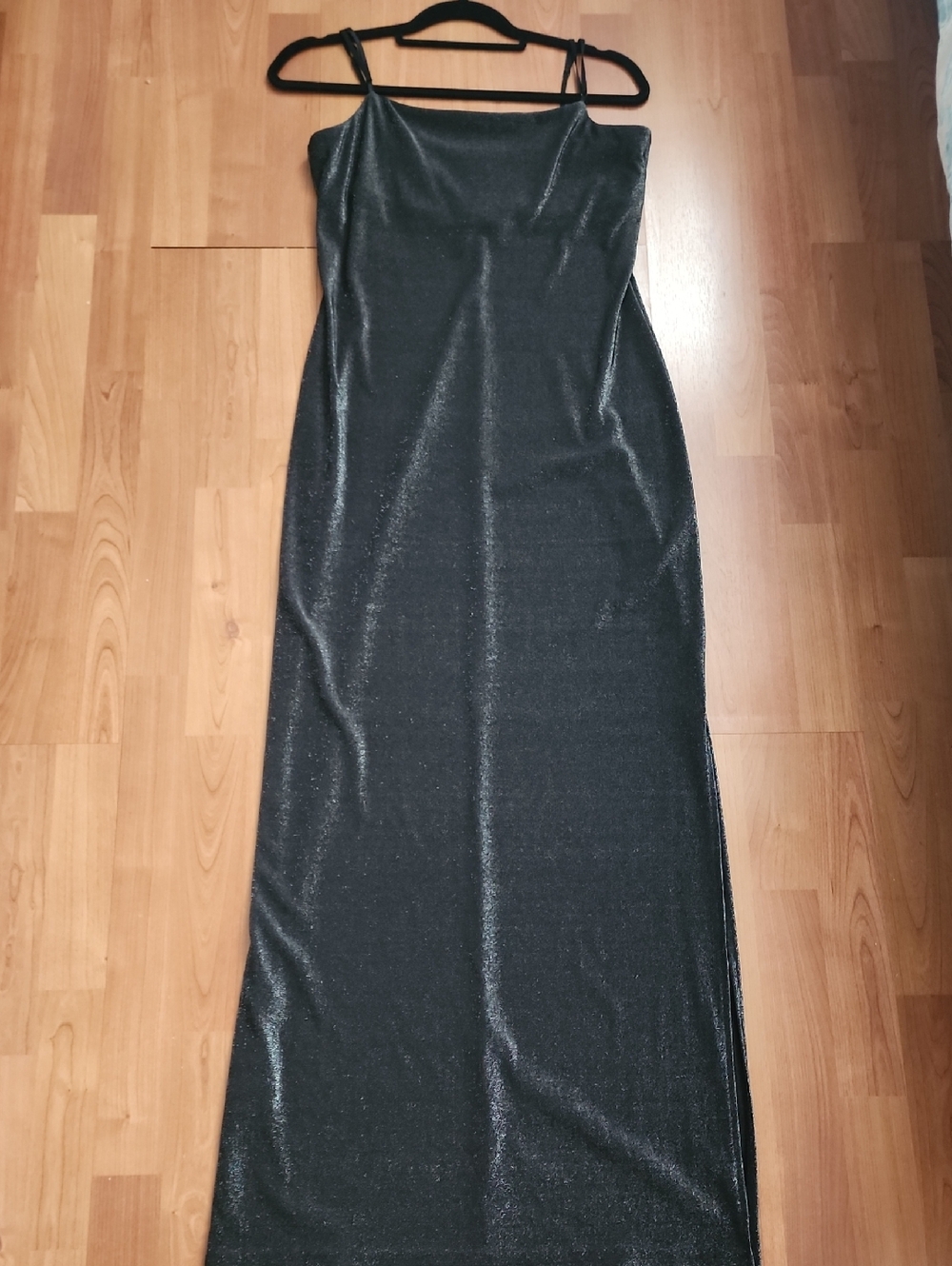 Black Sparkle Slip Maxi Dress